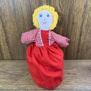 LITTLE RED RIDING HOOD Wolf Grandma Flip Doll Topsy Turvy Cloth Handmade Folk
